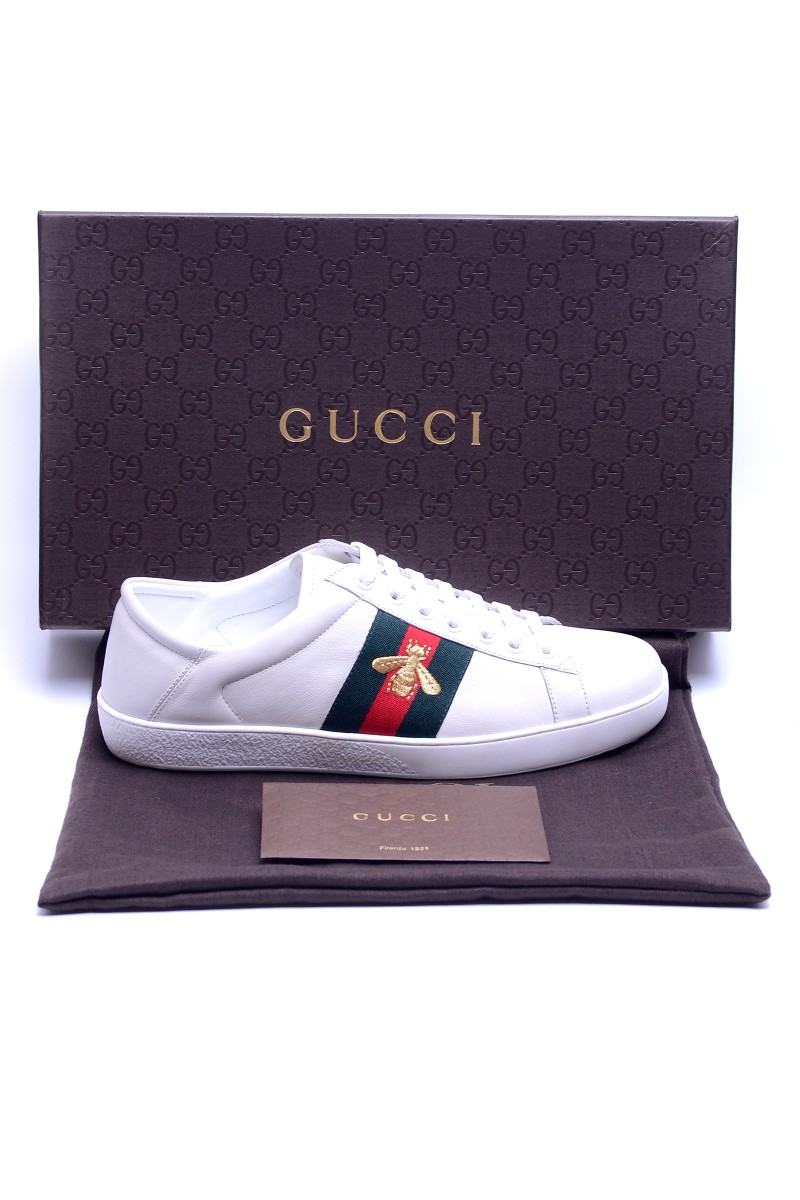 Gucci, Heren Sneakers, Wit Bee