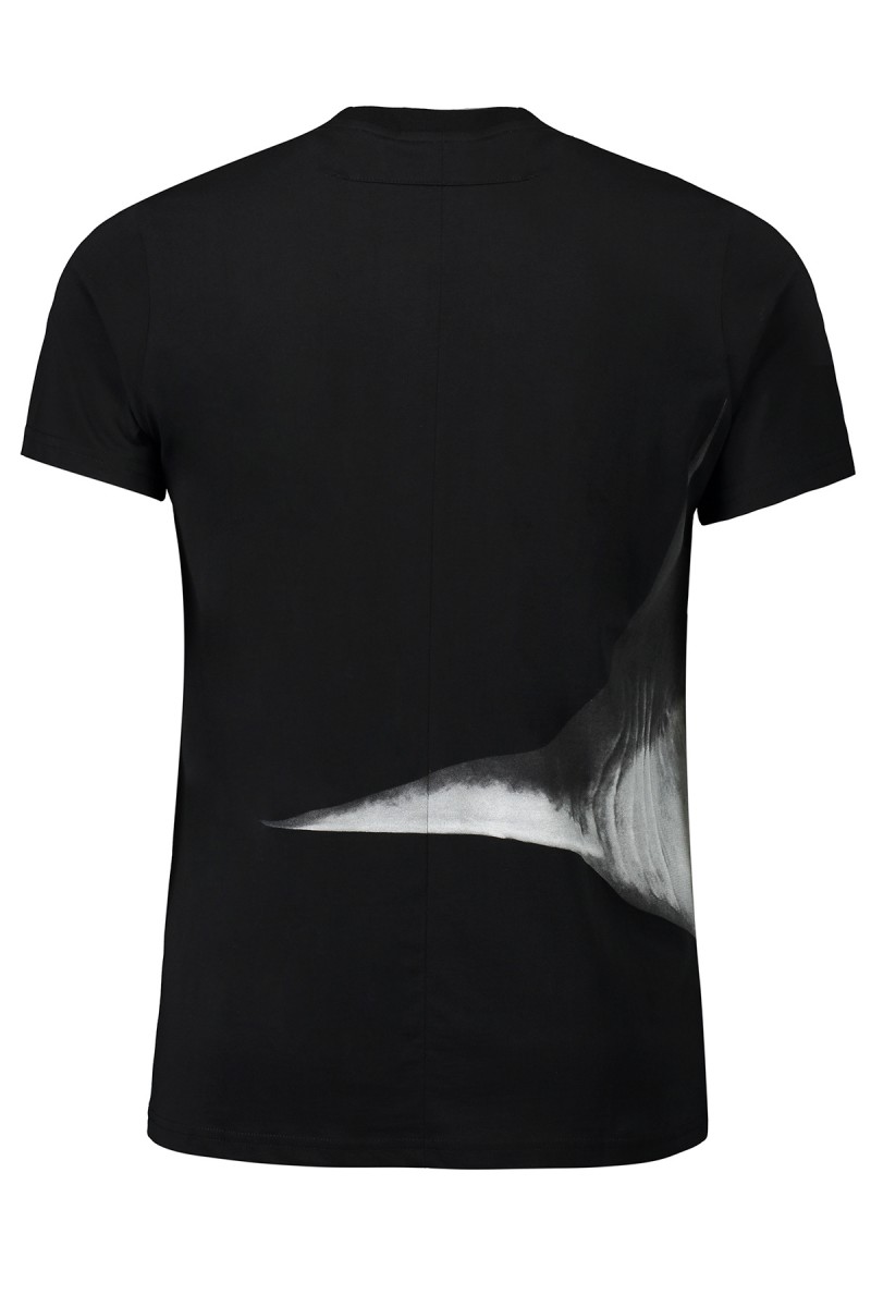 Givenchy, Heren T-Shirt, Zwart Shark
