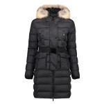 Moncler, Dames Jas, Zwart Lichte Kleur Bont
