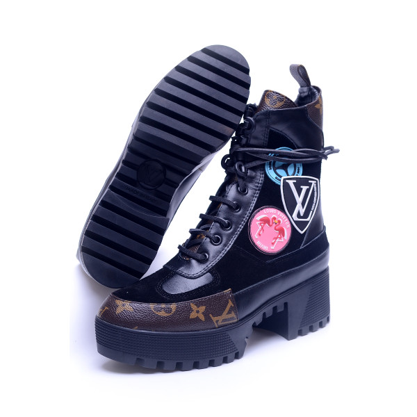 Louis Vuitton, Dames Boots, Zwart Emblems