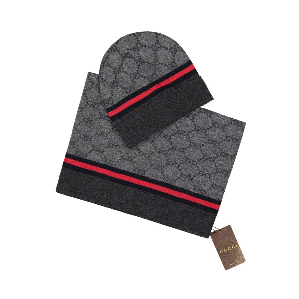 Gucci, Heren Muts & Sjaal, Grijs