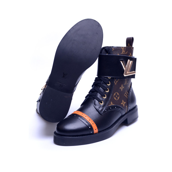 Louis Vuitton, Dames Boots, Zwart Bruin