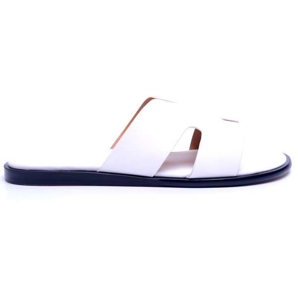 Hermes, Heren Slippers, Wit, Oran