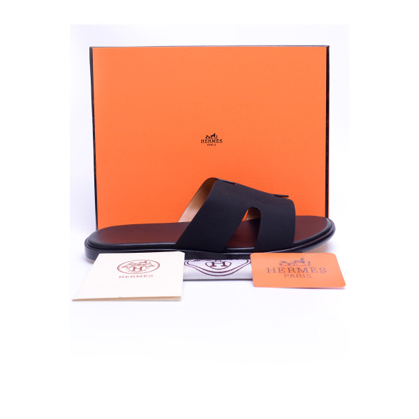 Hermes, Heren Slippers, Zwart, Oran