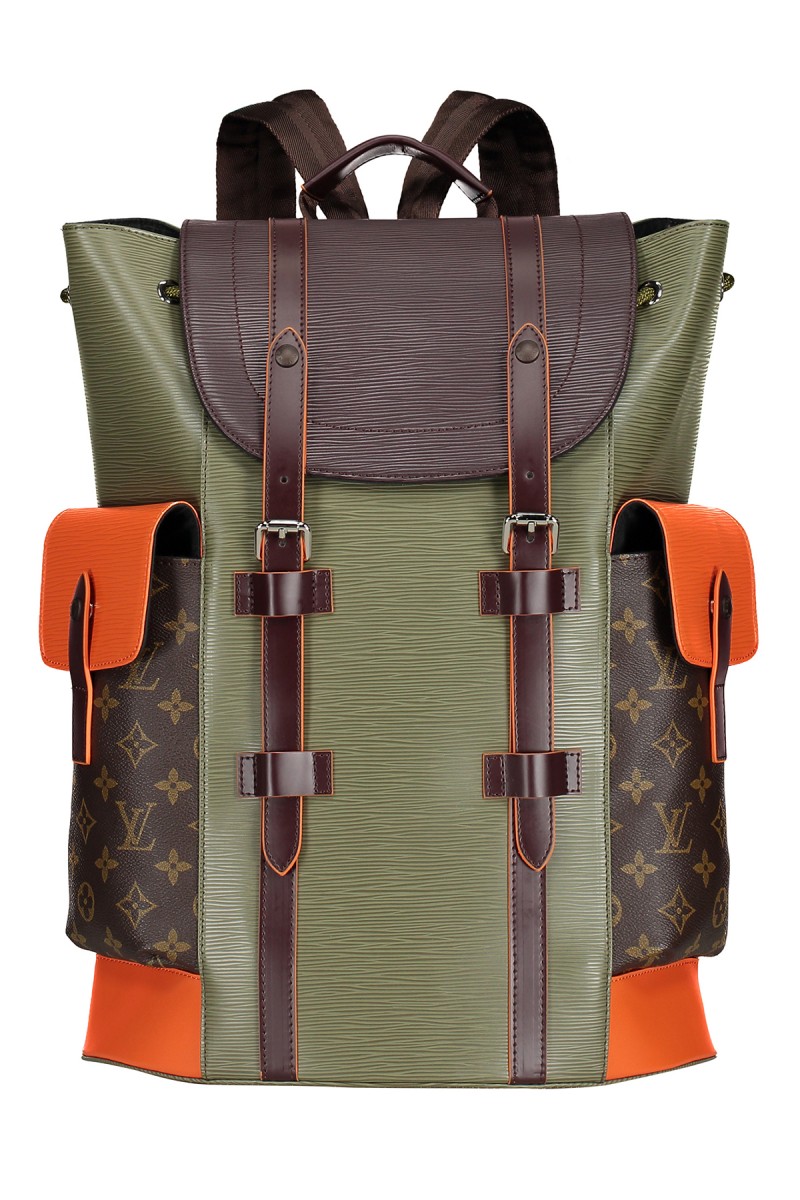 Louis Vuitton, Unisex Rugtas, Bruin Groen