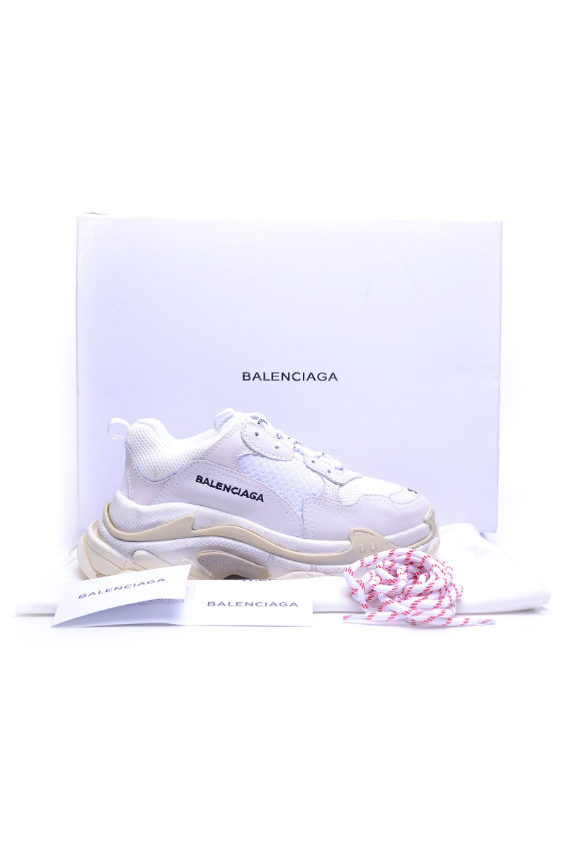 Balenciaga, Heren Sneakers, Triple S Trainer, Wit