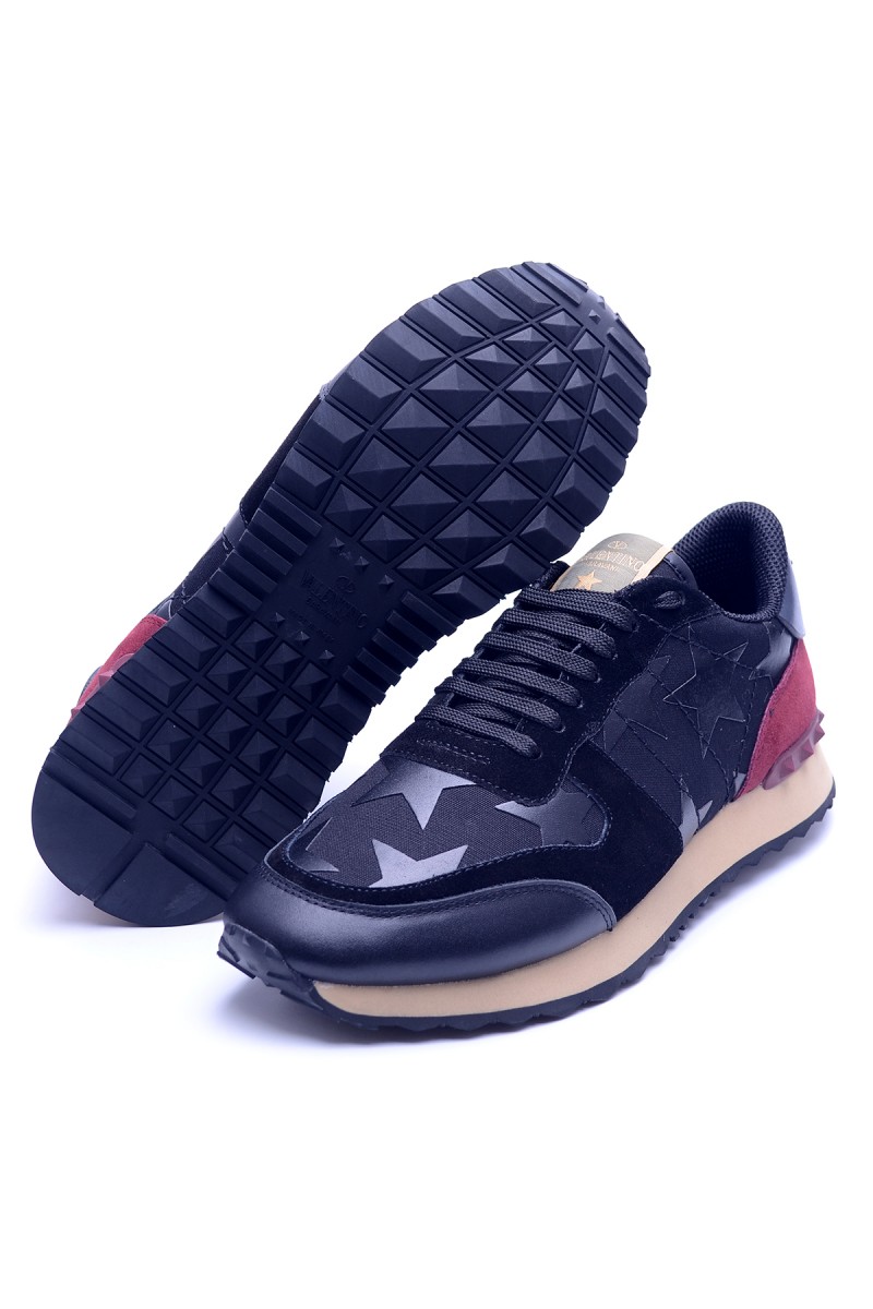 Valentino, Heren Garavani Sneakers, Zwart Stars