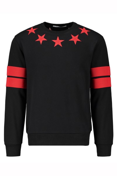 Givenchy, Heren Pullover, Zwart Rood