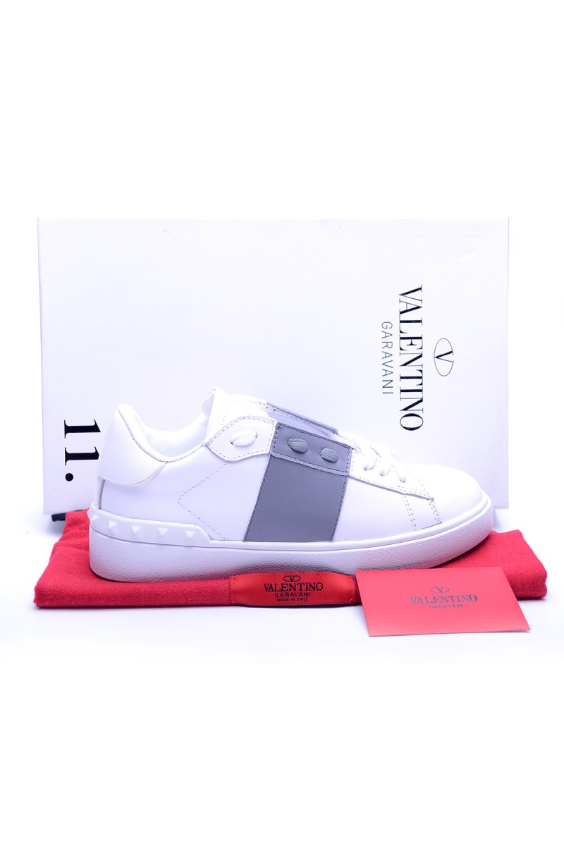 Valentino, Heren Sneakers, Wit Grijs