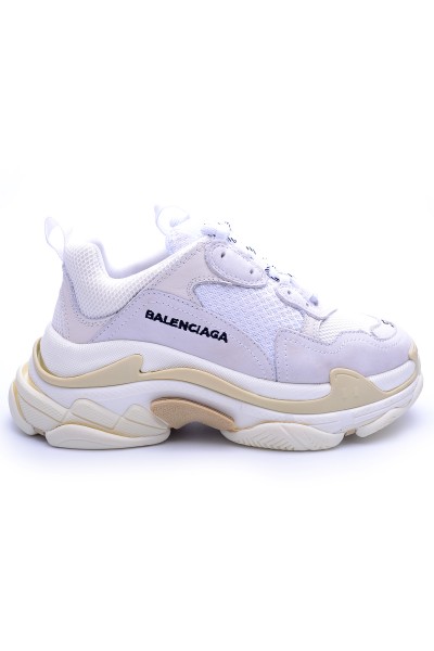 Balenciaga, Dames Sneakers, Triple S Trainer, Wit