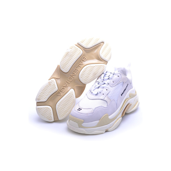 Balenciaga, Dames Sneakers, Triple S Trainer, Wit