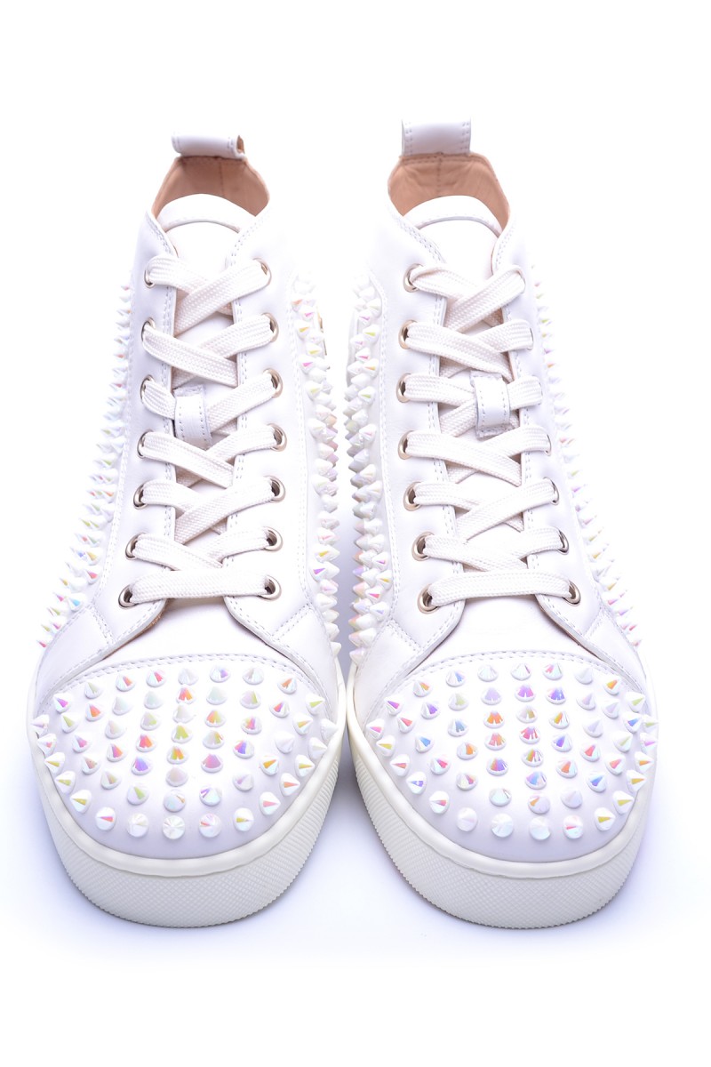 Christian Louboutin, Heren Sneakers, Wit Studs
