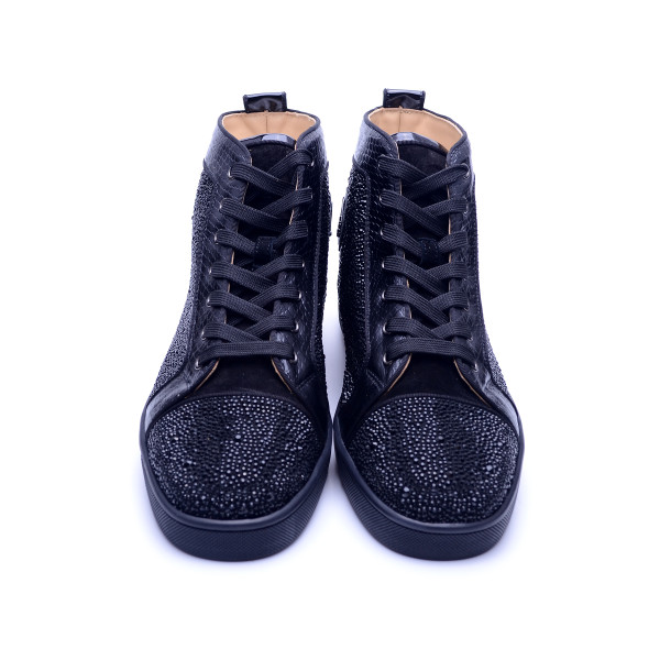 Christian Louboutin, Heren Sneakers, Zwart Beated