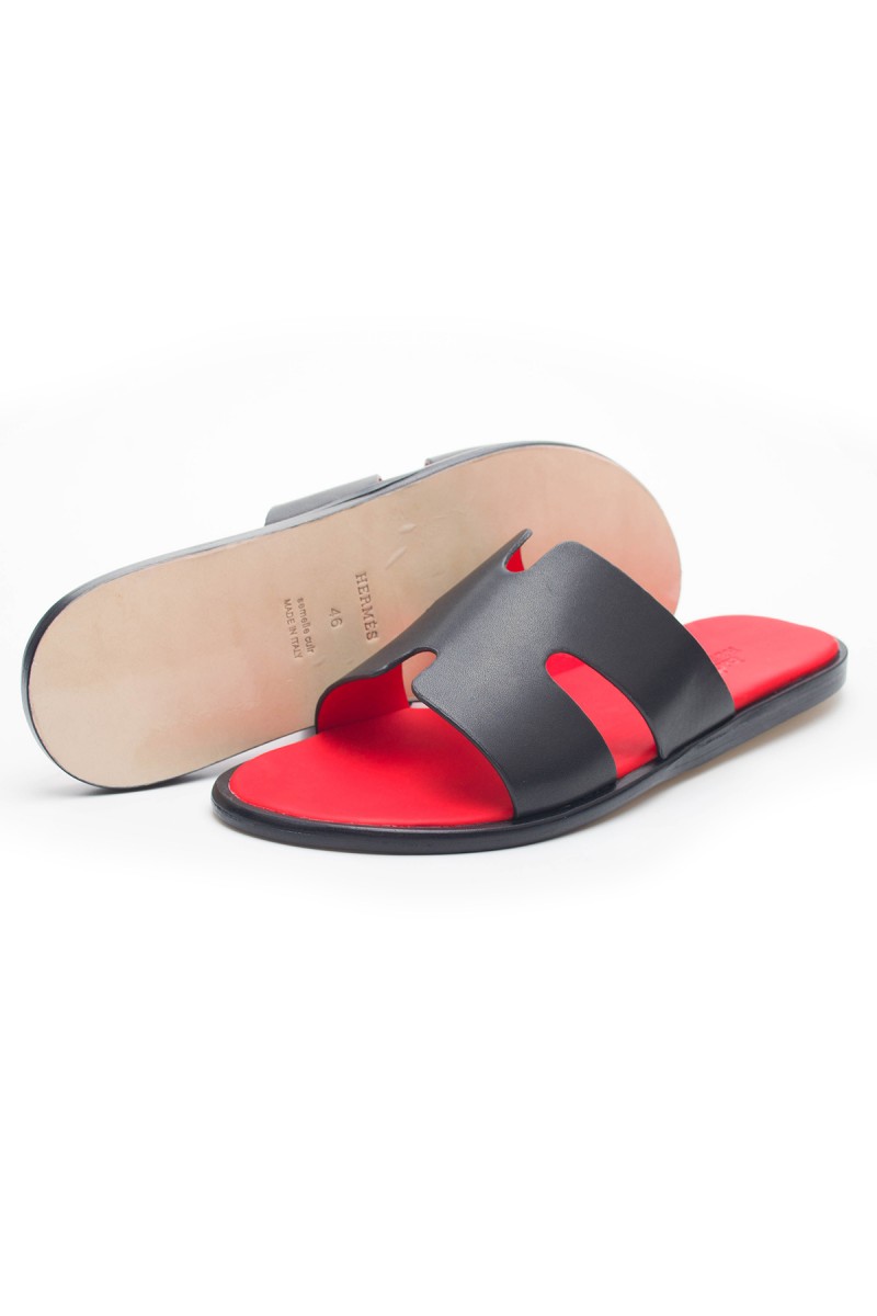 Hermes, Heren Slippers, Zwart