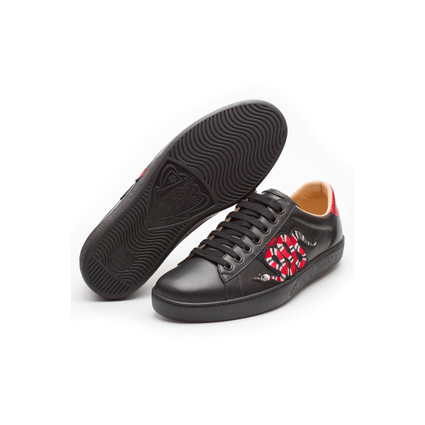 Gucci, Heren Sneakers, Zwart Snake