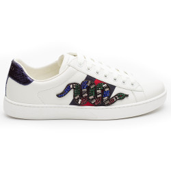 Gucci, Heren Sneakers, Wit Snake
