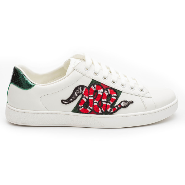Gucci, Dames Sneakers, Wit Snake