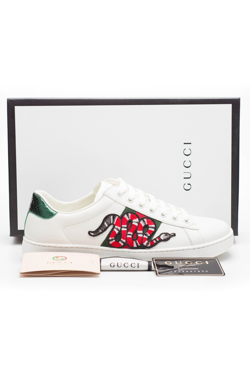 Gucci, Dames Sneakers, Wit Snake