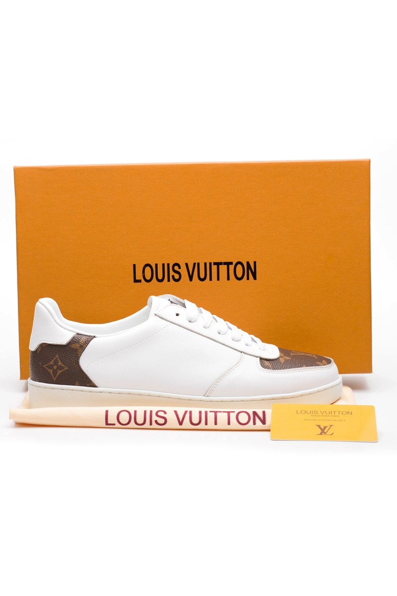 Louis Vuitton, Heren Sneakers, Wit Bruin