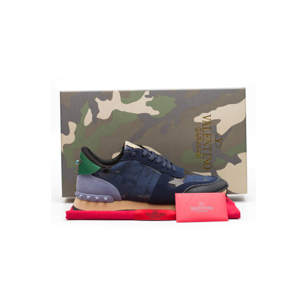 Valentino, Heren Garavani Sneakers, Donkerblauw Stars