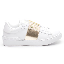 Valentino, Dames Sneakers, Openlow-Top, Wit Goud