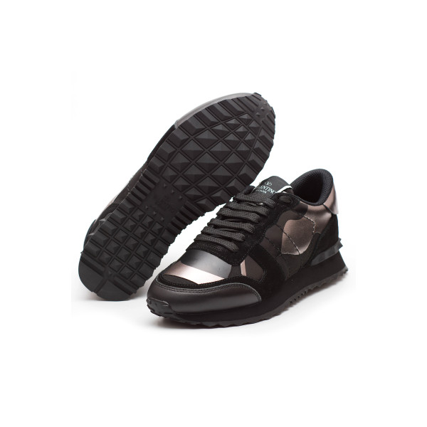 Valentino, Heren Garavani Sneakers, Camouflage, Zwart