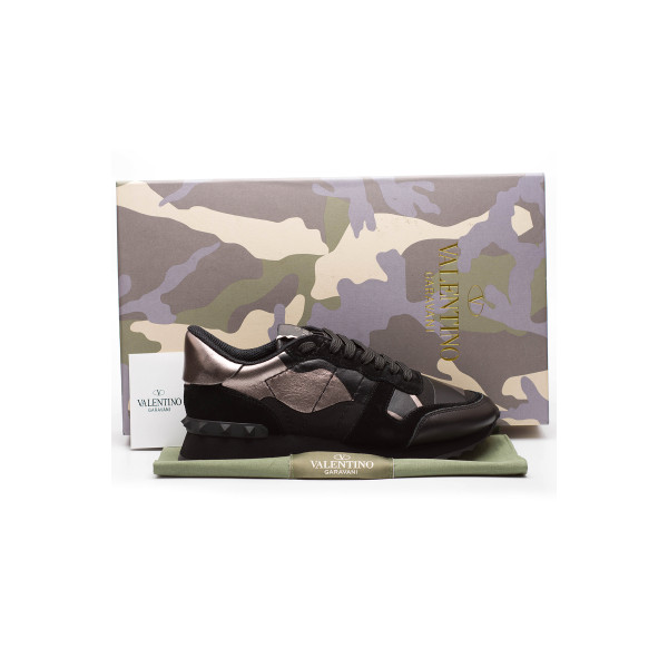 Valentino, Heren Garavani Sneakers, Camouflage, Zwart