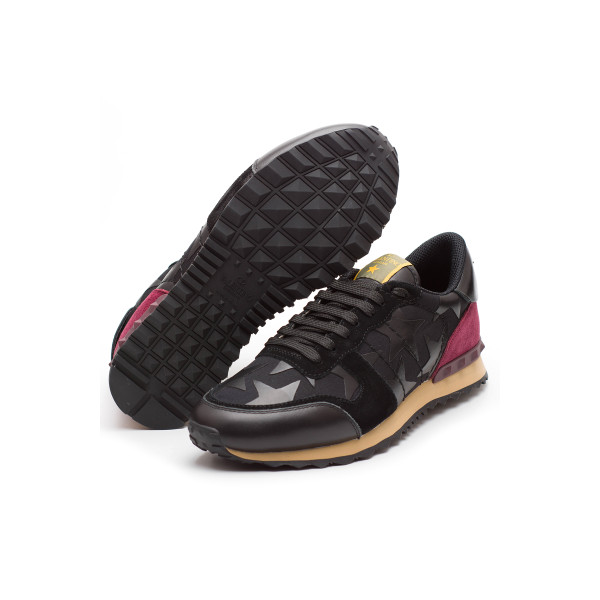Valentino, Heren Garavani Sneakers, Camoustars, Zwart