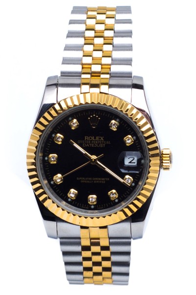 Rolex, Datejust , Gold/Steel,Black, 36 MM