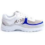 Chanel, Woman Sneakers, White/Grey Blue