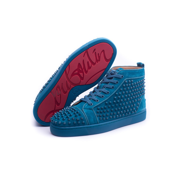 Christian Louboutin, Men High Top, Blue Spike