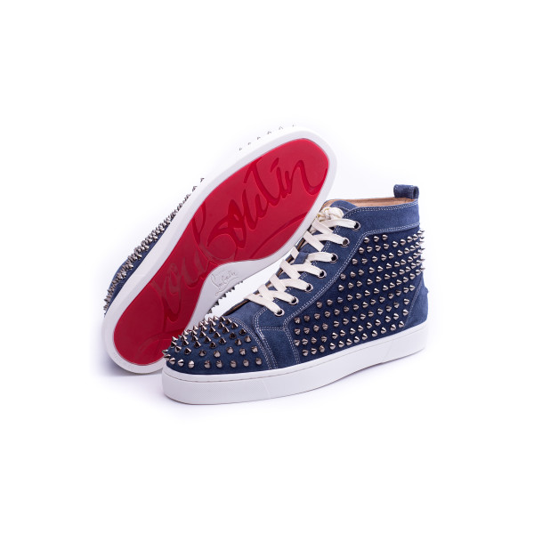 Christian Louboutin, Men High Top, Blue Spike