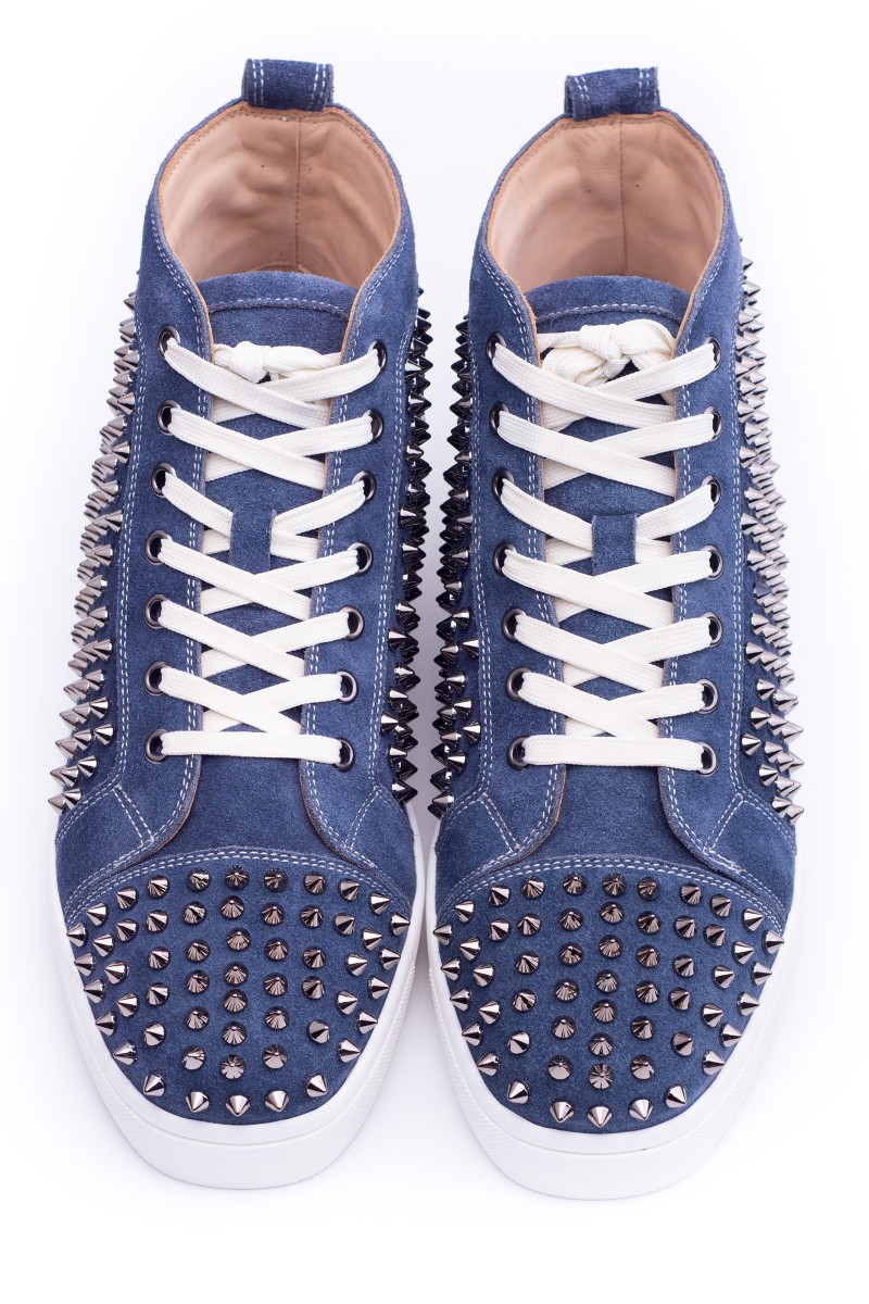 Christian Louboutin, Men High Top, Blue Spike