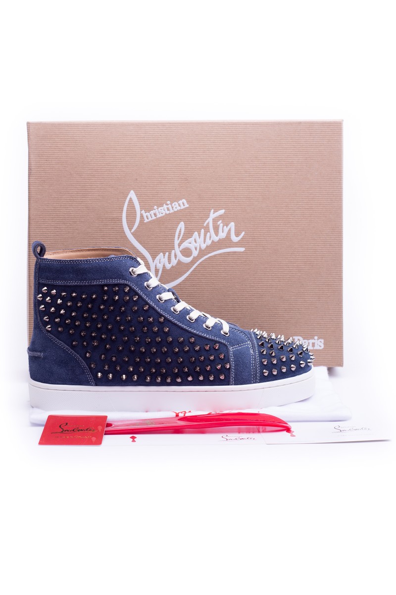 Christian Louboutin, Men High Top, Blue Spike