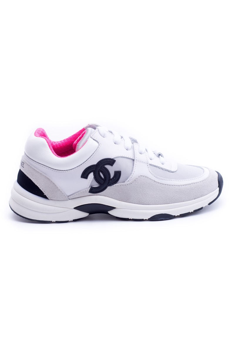 Chanel, Women Sneakers, White Pink