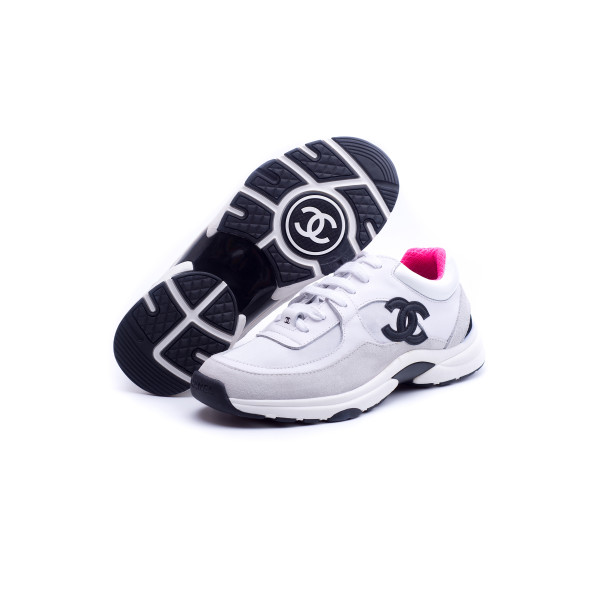 Chanel, Women Sneakers, White Pink