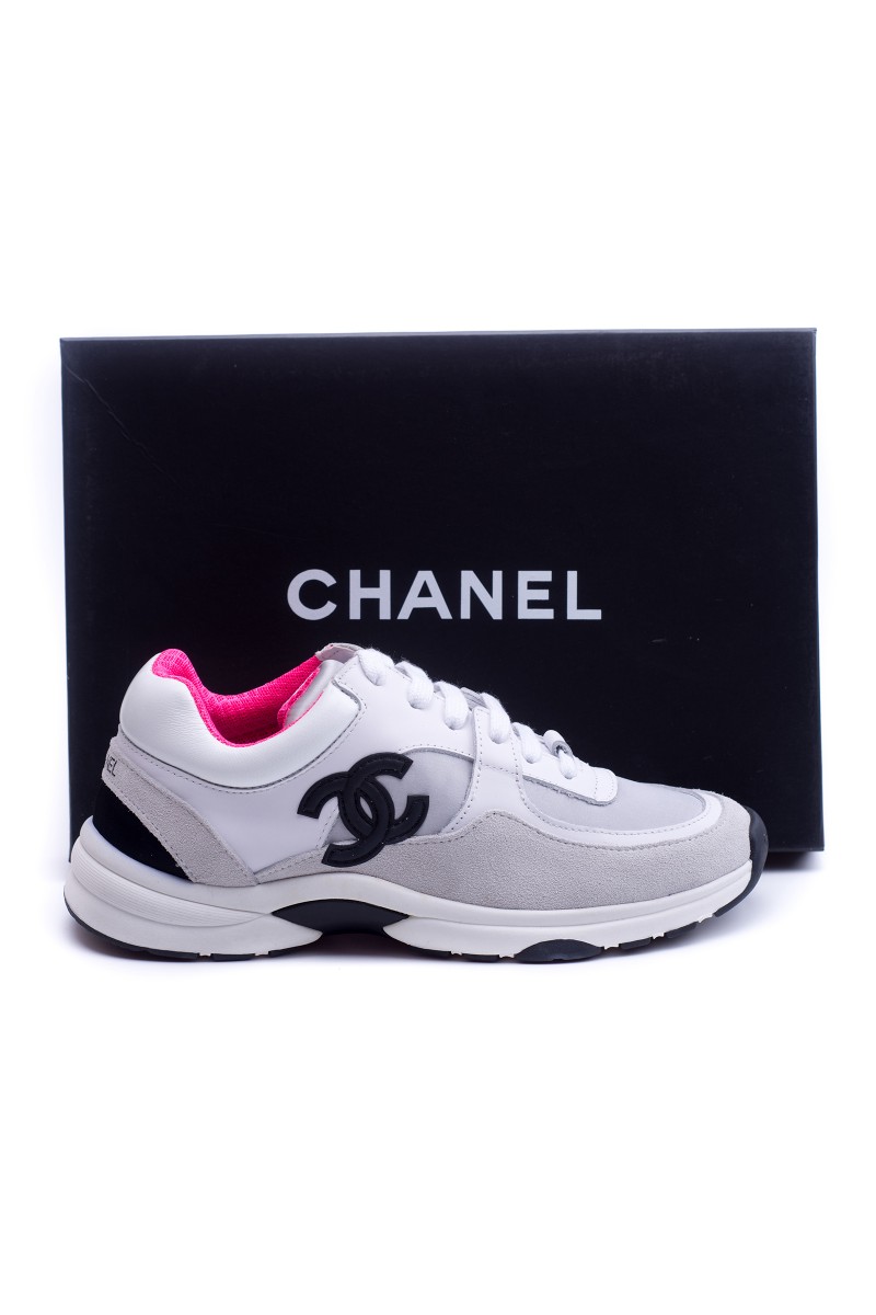 Chanel, Women Sneakers, White Pink