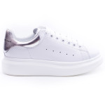 Alexander Mcqueen, Women Oversized Sneakers, White Silver