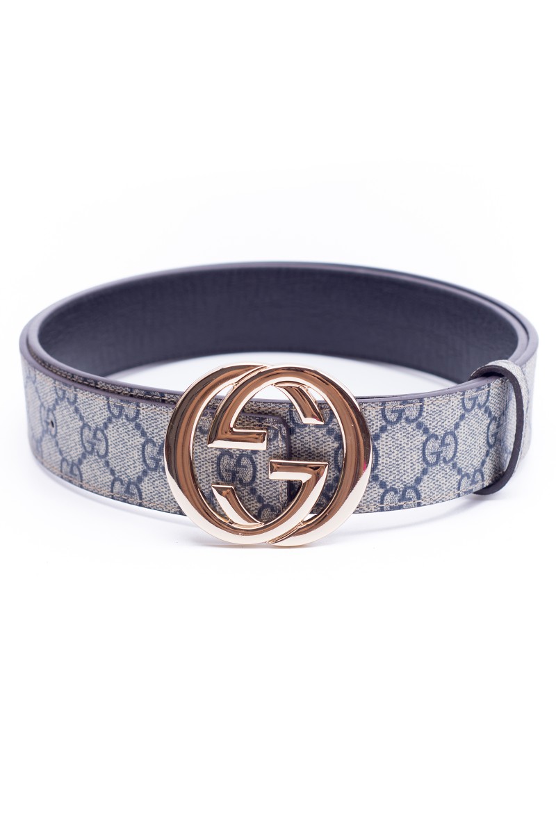 Gucci, Men's Belt, Grey/Gold