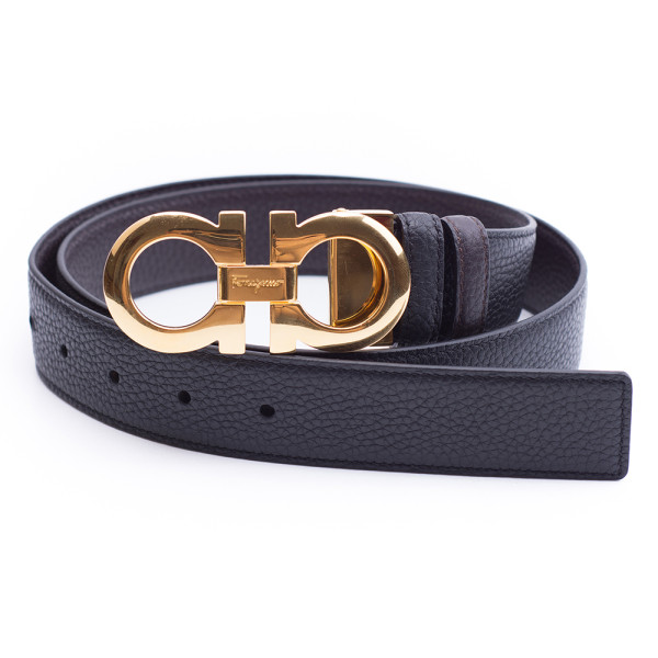 Salvatore Ferragamo, Men's Belt, Black Gold