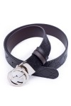 Gucci, Men's Belt, Black Silver