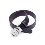Gucci, Men's Belt, Black Silver