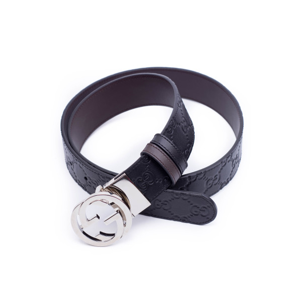 Gucci, Men's Belt, Black Silver