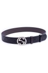 Gucci, Men's Belt, Black Silver