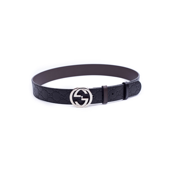 Gucci, Men's Belt, Black Silver