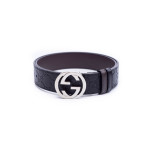 Gucci, Men's Belt, Black Silver