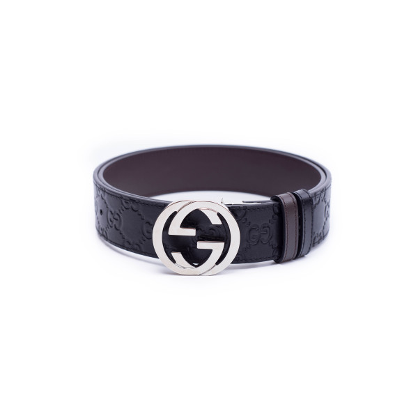 Gucci, Men's Belt, Black Silver