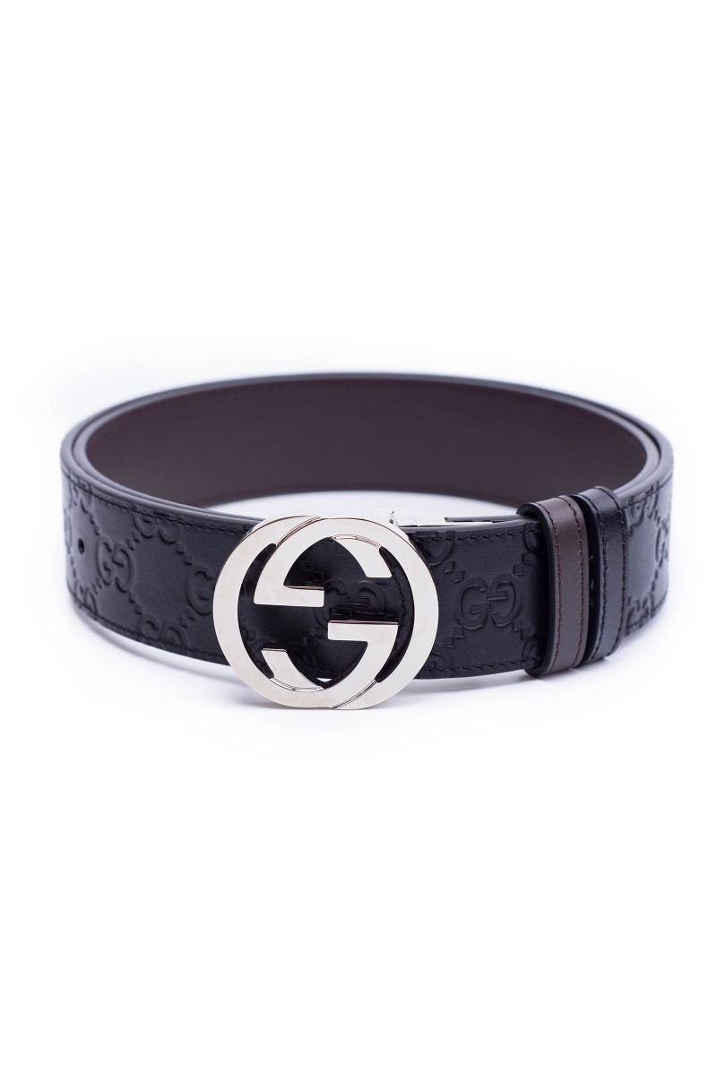 Gucci, Men's Belt, Black Silver