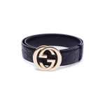 Gucci, Men's Belt, Black Gold