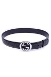 Gucci, Men's Belt, Black Silver